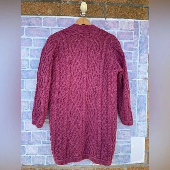 Aran Craft Merino Wool Open Front Sweater Cardigan small - Picture 5 of 6